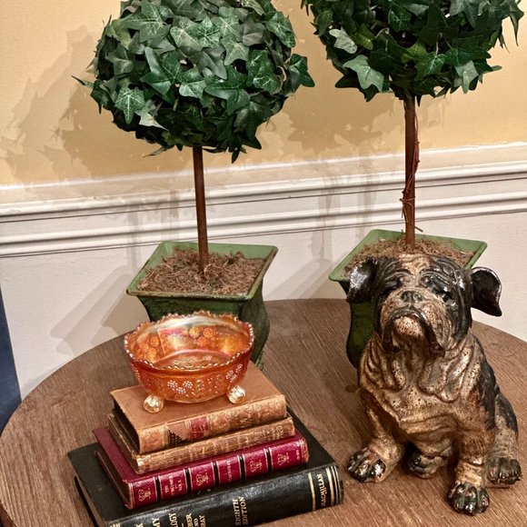 Vintage Fenton Carnival Glass "Butterfly And Berry" Footed Bowl - Picture 5 of 14